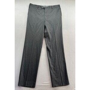 J Hilburn Pants Mens 40x35 Classic Fit Wool Dress Charcoal Gray Flat Front